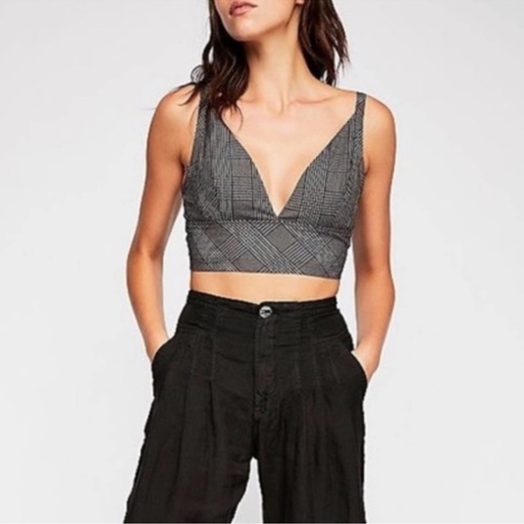 NWOT Free People Intimately Plaid V-Neck
Cropped Bra Top size XS - Picture 1 of 10